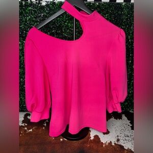 SHEIN Vibrant Pink Off-Shoulder Blouse